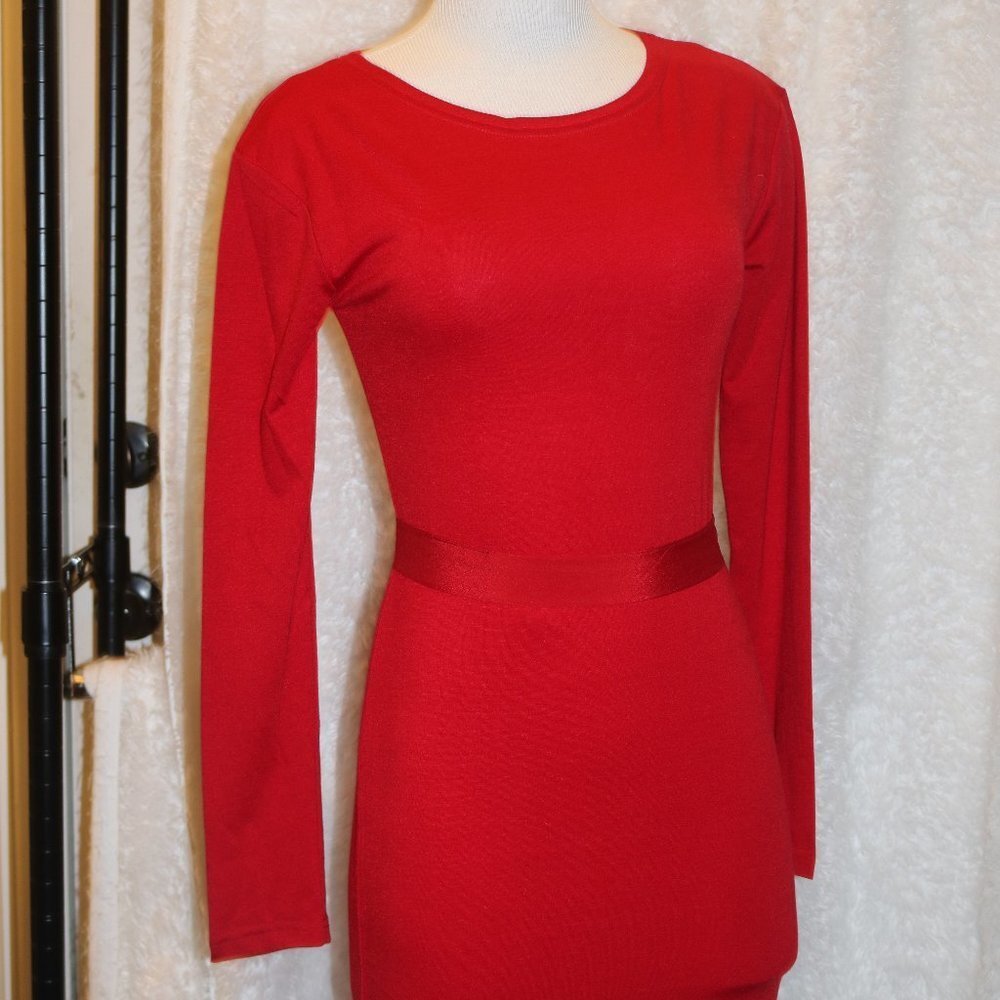 Pink Lilly red dress with sash size small